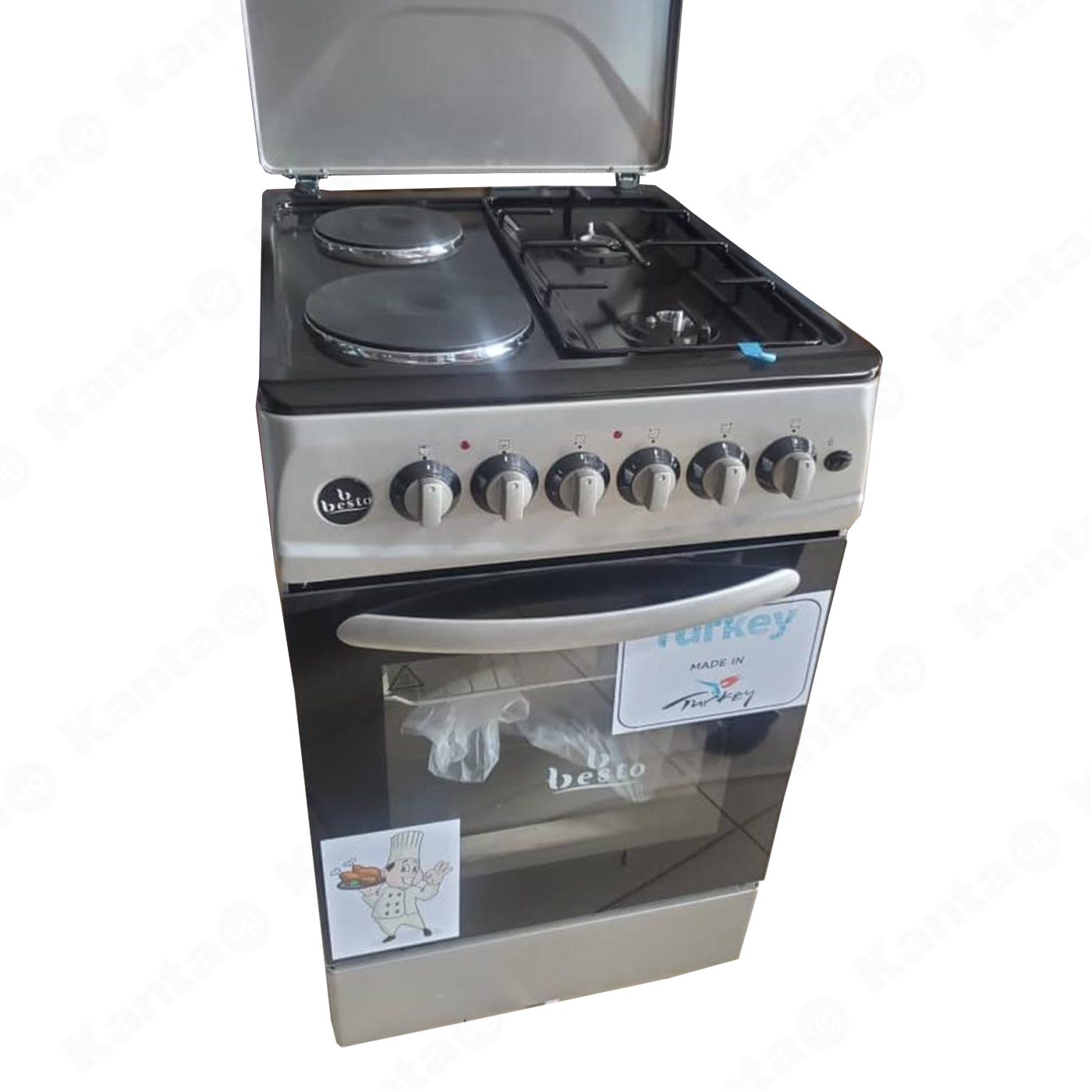 Besto 2 Gas+2 Electric Hotplate Black Besto 2 Gas+2 Electric Hotplate Black