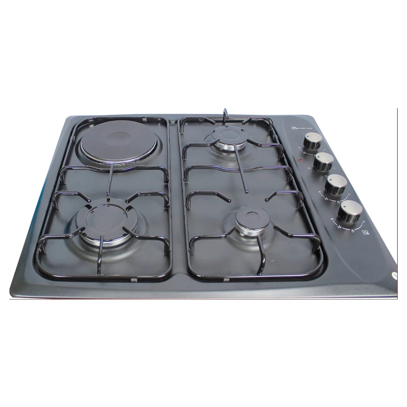 Blueflame Built-in Hob 60x60cm, Cooktop, 3 Gas + 1 Electric Plate, Auto Gas Ignition B431-UP – Black Blueflame Built-in Hob 60x60cm, Cooktop, 3 Gas + 1 Electric Plate, Auto Gas Ignition B431-UP – Black
