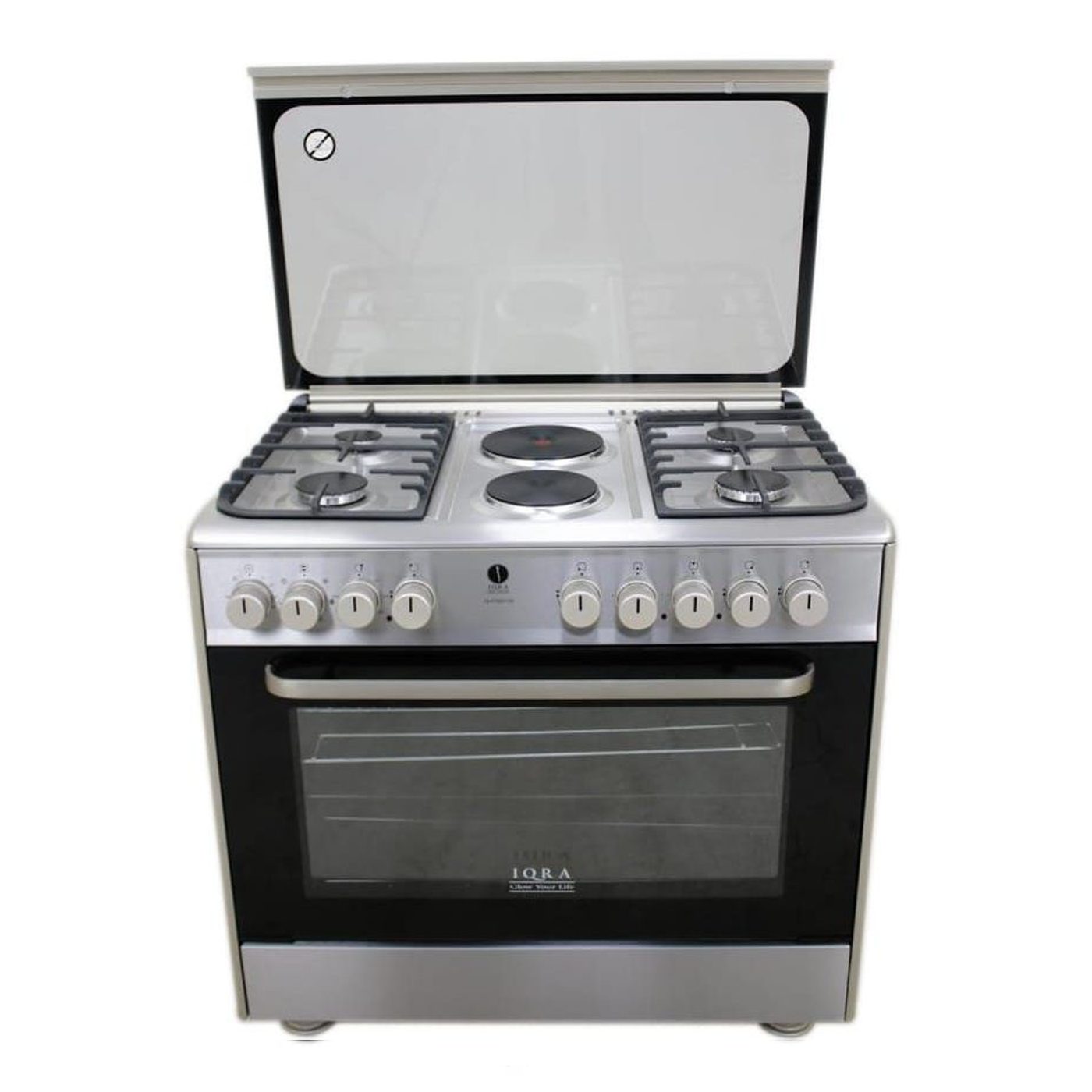 IQRA 90x60cm Cooker 4 Gas+ 2 Electric Plates Electric Oven | IQ-FC9221SS IQRA 90x60cm Cooker 4 Gas+ 2 Electric Plates Electric Oven | IQ-FC9221SS