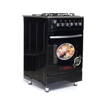 Sano 55X55 3 Gas 1 Electric Cooker; Electric Oven & Grill, Rotisserie, Auto Ignition, Timer, 2 Oven Trays – Black