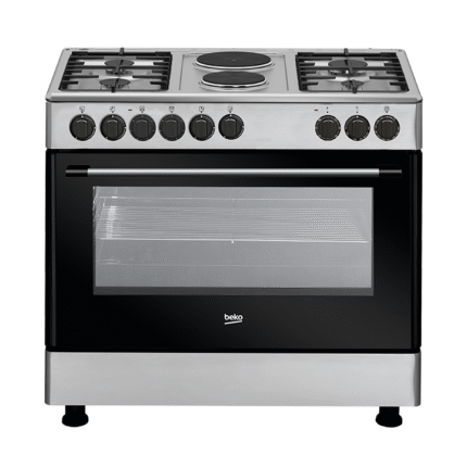 Beko 90 cm Cooker 4 Gas + 2 Electric, wide oven Fan-assisted - GE12121DX